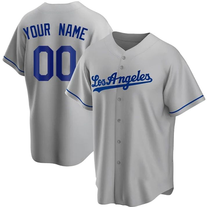 Baseball Jerseys Custom Los Angeles Dodgers Grey Stitched Jerseys Men Youth Women Letter And Numbers Birthday Gift - Main View