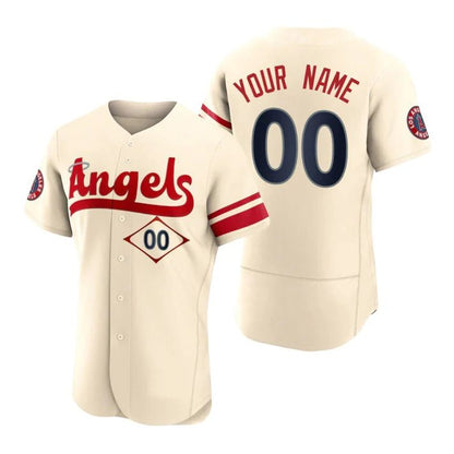 Baseball Jerseys Custom Los Angeles Angels Men  Cream Stitched 2022 City Connect Jersey - Main View