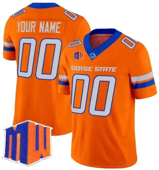 Custom B.State Broncos Orange Vapor Limited Football American College Jerseys - Main View