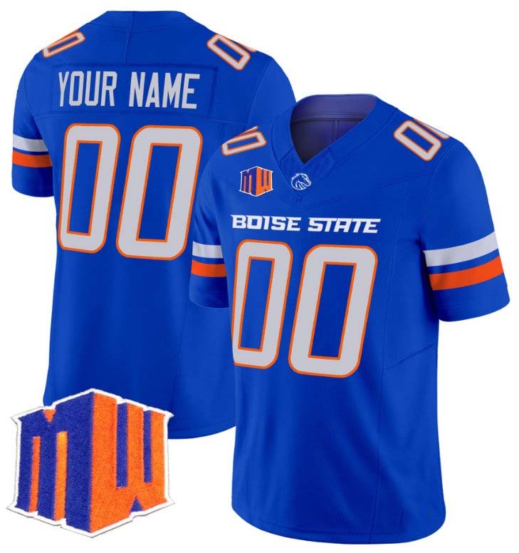 Custom B.State Broncos Royal Vapor Limited Football American College Jerseys - Main View