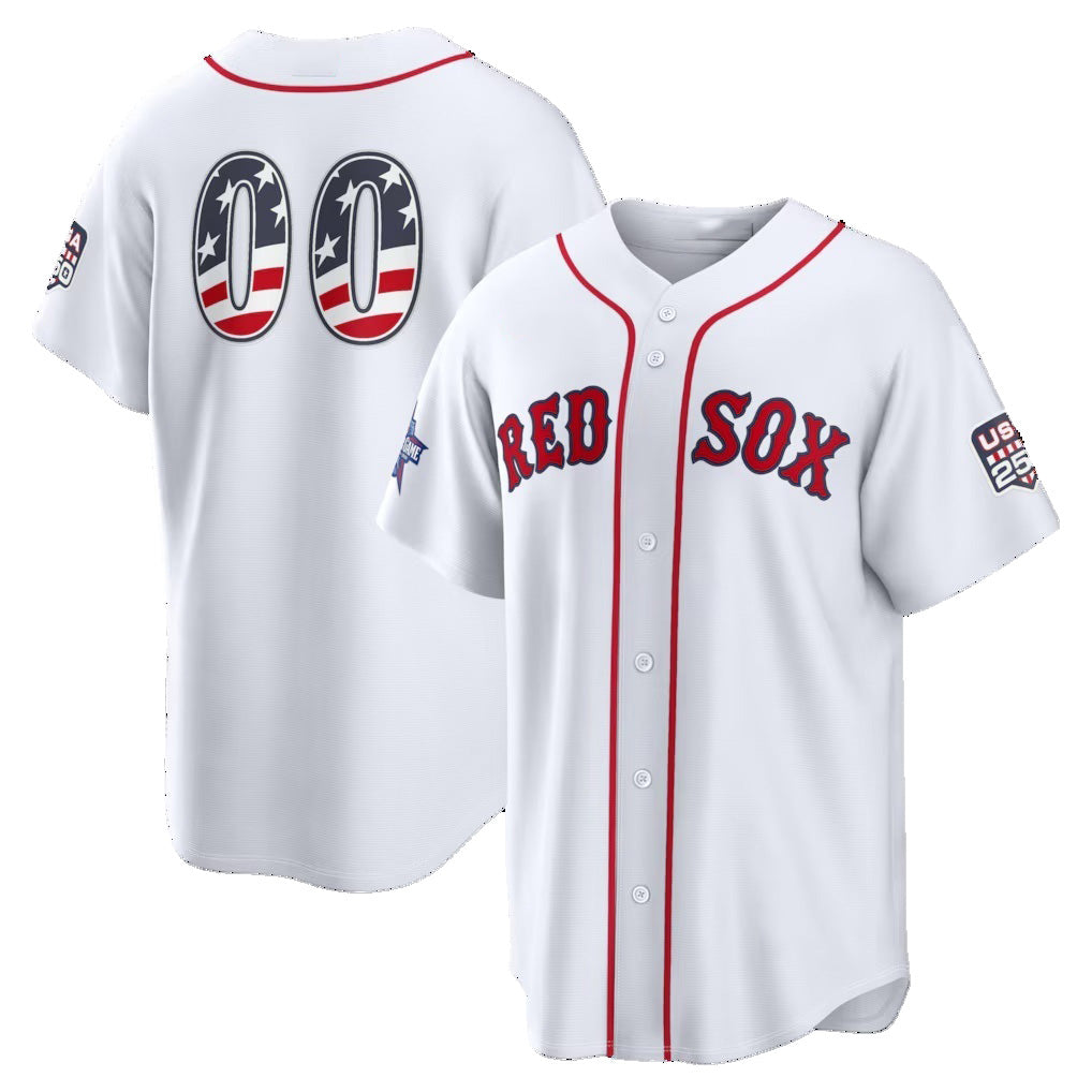 Custom Boston Red Sox 2026 All-Star Edition Stars & Stripes White Stadium Pick-A-Player Baseball Jersey - Main View
