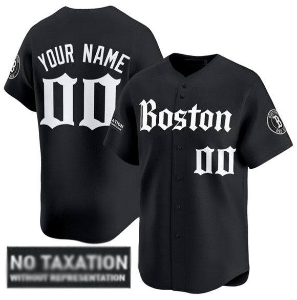 Custom Boston Red Sox ACTIVE PLAYER Black 'Retro Newspaper Edition' Vapor Premier Limited Stitched Baseball Jersey - Main View
