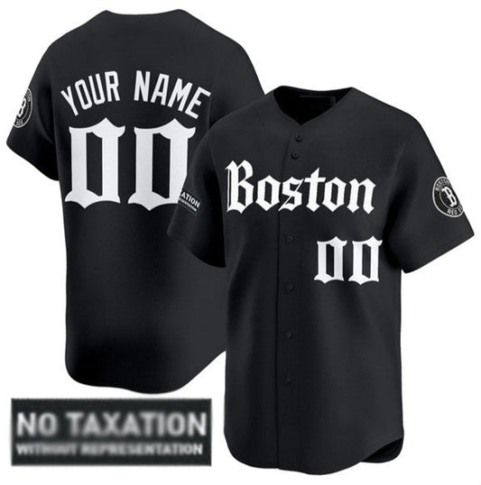 Custom Boston Red Sox ACTIVE PLAYER Black 'Retro Newspaper Edition' Vapor Premier Limited Stitched Baseball Jersey - Main View