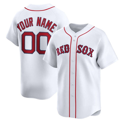 Custom Boston Red Sox Home Limited Jersey - White Stitched Baseball Jersey - Main View