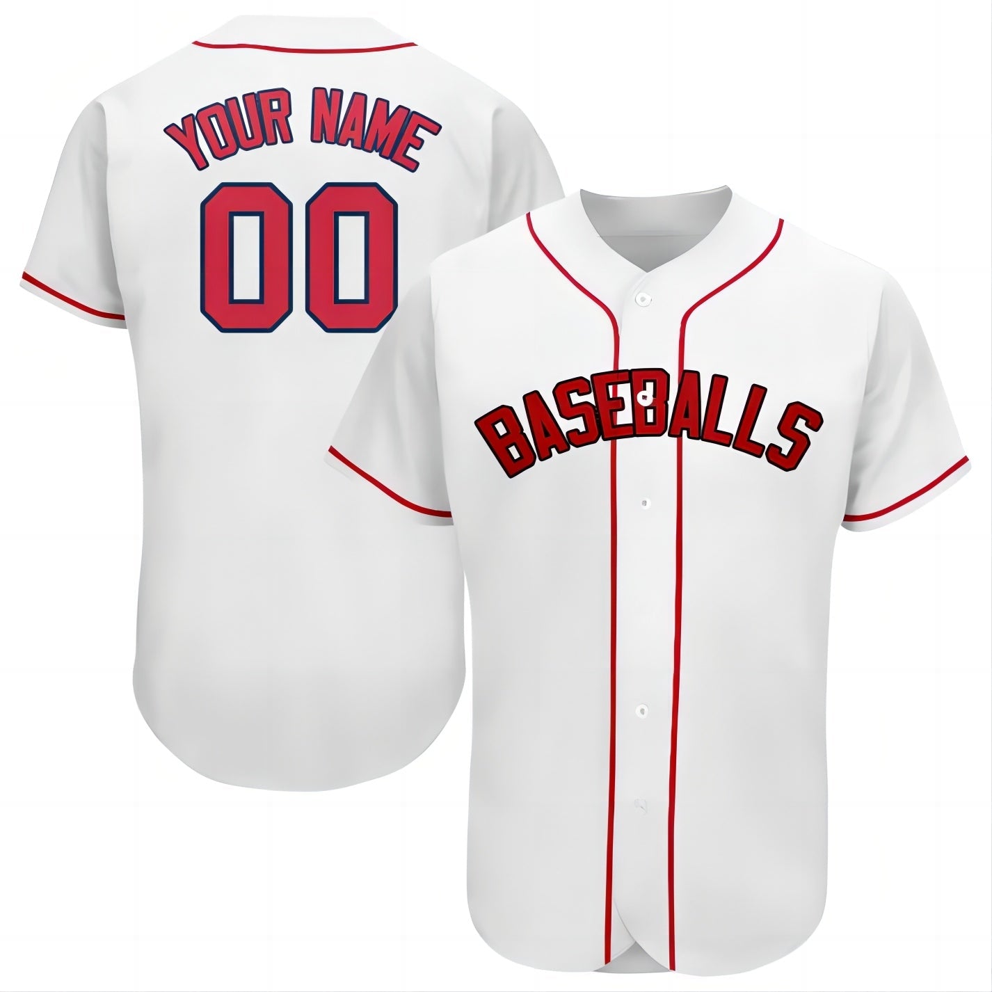 Baseball Jerseys Custom Boston Red Sox Stitched Personalized Button Down Baseball T Shirt - Main View
