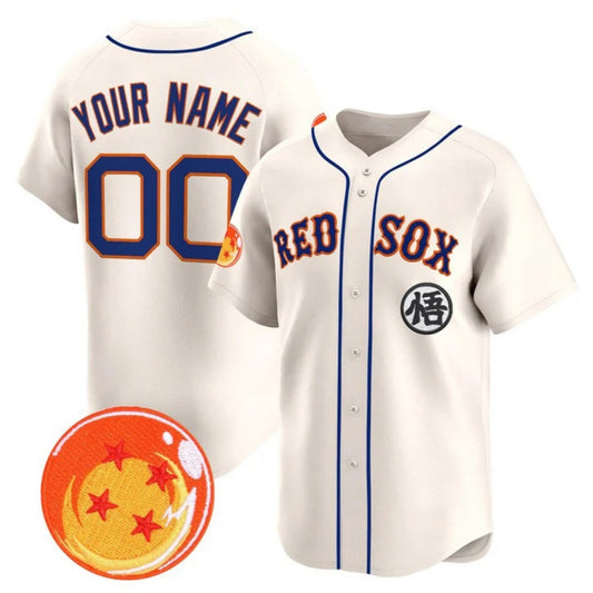 Custom Boston Red Sox x Dragon Ball Cream Vapor Premier Limited Jersey - All Stitched Baseball Jersey - Main View
