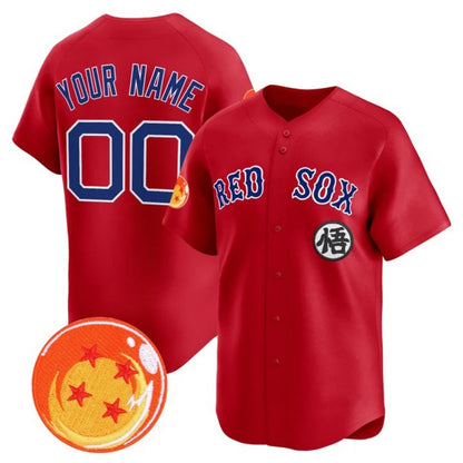Custom Boston Red Sox x Dragon Ball Red Vapor Premier Limited Jersey - All Stitched Baseball Jersey - Main View