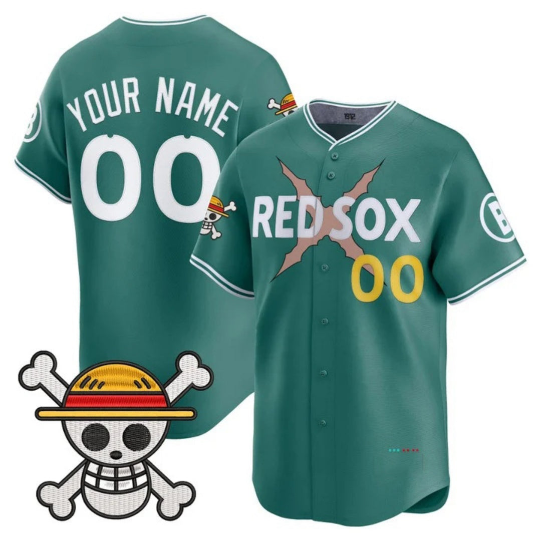 Custom Boston Red Sox x One Piece Green Vapor Premier Limited Jersey - Stitched Baseball Jersey - Main View
