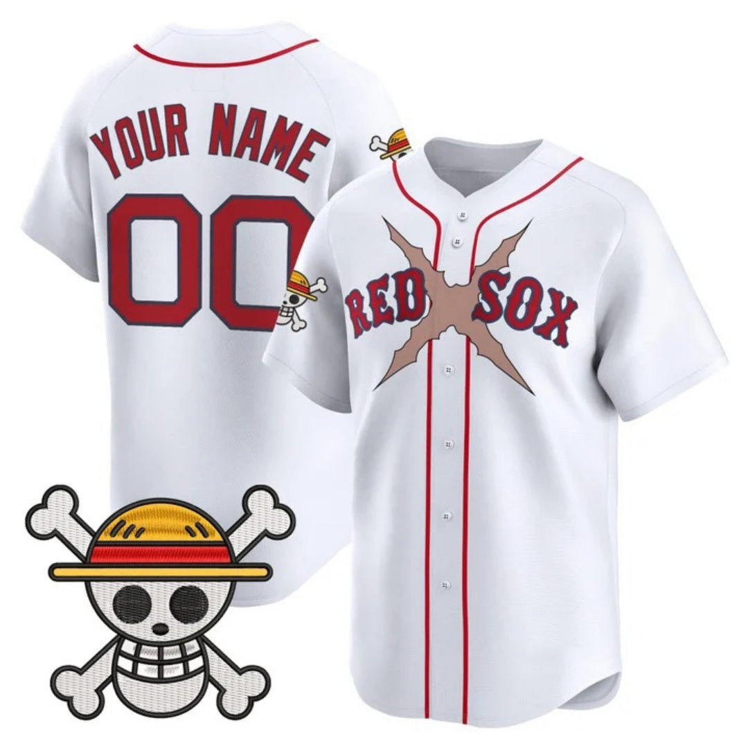 Custom Boston Red Sox x One Piece White Vapor Premier Limited Jersey - Stitched Baseball Jersey - Main View