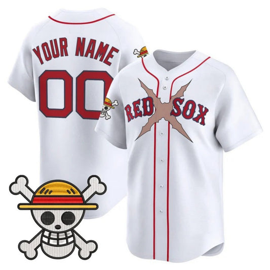 Custom Boston Red Sox x One Piece White Vapor Premier Limited Jersey - Stitched Baseball Jersey - Main View