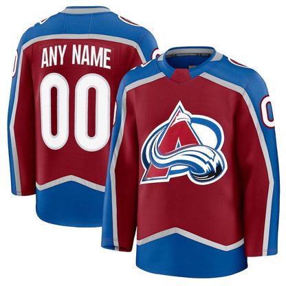 Custom C.Avalanche Fanatics Home Premium Jersey - Burgundy Stitched American Hockey Jerseys - Main View