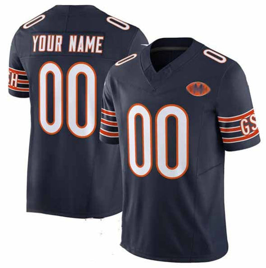 Custom C.Bears Active Player Navy 2025 F.U.S.E. With VMH Patch Vapor Untouchable Limited Football Stitched Jersey - Main View