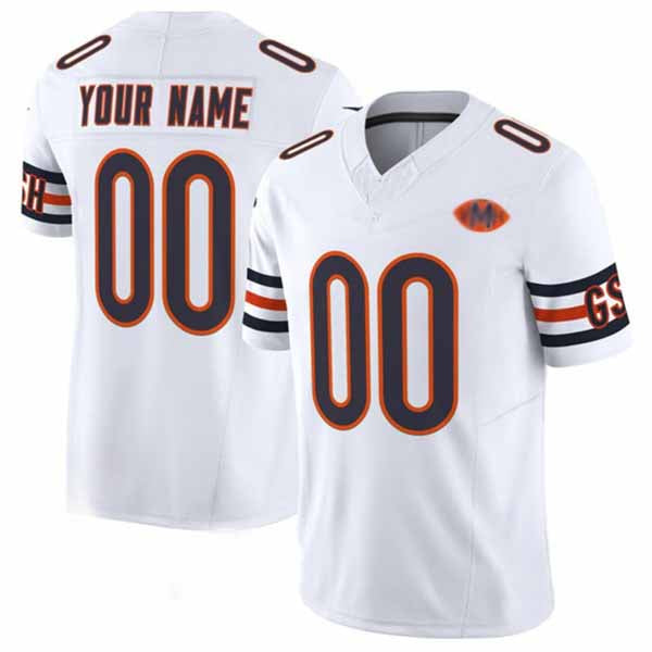 Custom C.Bears Active Player White 2025 F.U.S.E. With VMH Patch Vapor Untouchable Limited Football Stitched Jersey - Main View