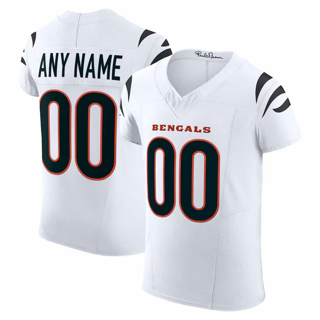 Custom C.Bengals White Vapor F.U.S.E. Elite Football Stitched Jersey - Main View