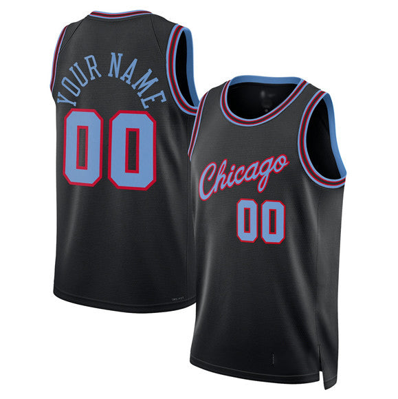 Custom C.Bulls Active Player Black 2025-26 City Edition Swingman Stitched Basketball Jersey - Main View