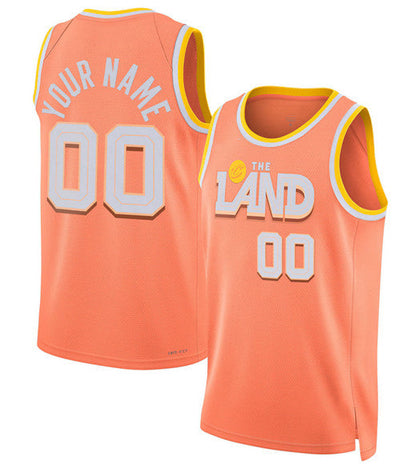 Custom C.Cavaliers Active Player Orange 2025-26 City Edition Swingman Stitched Basketball Jersey - Main View