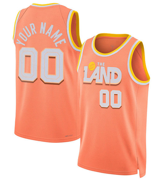 Custom C.Cavaliers Active Player Orange 2025-26 City Edition Swingman Stitched Basketball Jersey - Main View