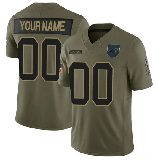 Custom C.Panthers Active Player Olive 2025 F.U.S.E. Salute to Service Limited Stitched Football Jersey - Main View