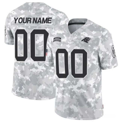 Custom C.Panthers Active Player 2024 F.U.S.E Arctic Camo Salute To Service Limited Stitched Football Jersey - Main View