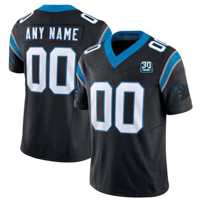 Custom C.Panthers Active Player Black 2024 30th Anniversary Patch F.U.S.E. Vapor Limited Stitched Football Jersey - Main View