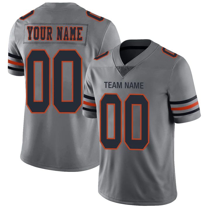 Custom C.Bears American Personalize Birthday Gifts Grey Jersey Stitched Jersey Football Jerseys - Main View