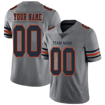 Custom C.Bears American Personalize Birthday Gifts Grey Jersey Stitched Jersey Football Jerseys - Main View