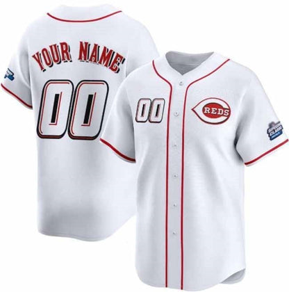 Custom Cincinnati Reds Active Player White 2025 Speedway Classic Home Limited Stitched Baseball Jersey - Main View