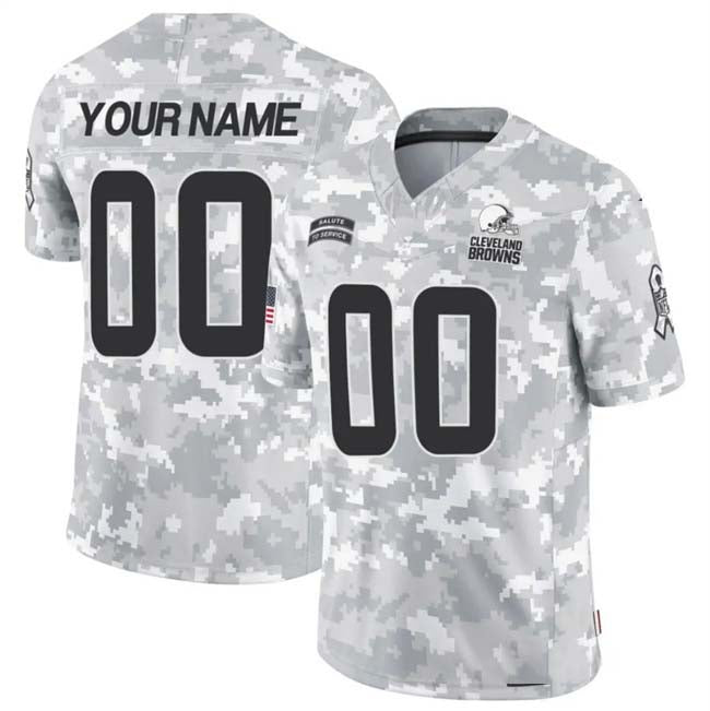 Custom C.Browns Active Player 2024 F.U.S.E Arctic Camo Salute To Service Limited Stitched Football Jersey - Main View