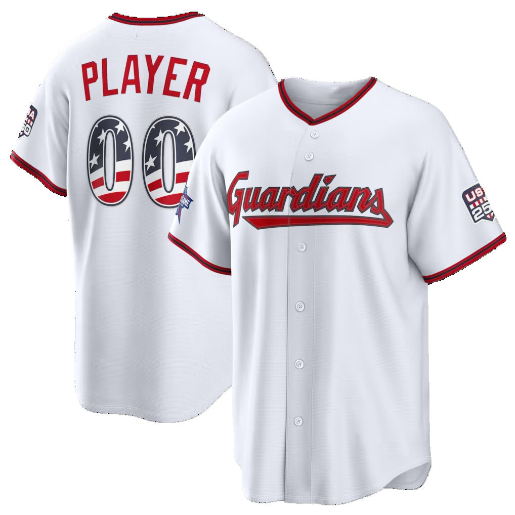 Custom Cleveland Guardians 2026 All-Star Edition Stars & Stripes White Stadium Pick-A-Player Baseball Jersey - Main View