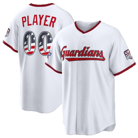 Custom Cleveland Guardians 2026 All-Star Edition Stars & Stripes White Stadium Pick-A-Player Baseball Jersey - Main View