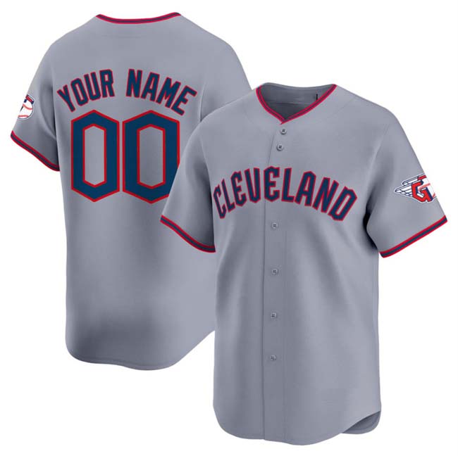 Custom Cleveland Guardians Active Player Gray Alternate Limited Stitched Baseball Jersey - Main View
