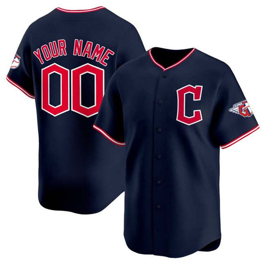 Custom Cleveland Guardians Active Player Navy 2025 Alternate Limited Stitched Baseball Jersey - Main View