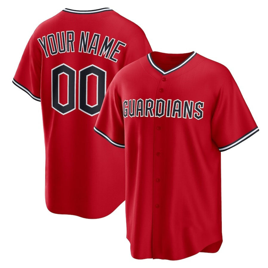 Custom Cleveland Guardians Alternate Replica 2.0 Jersey - Red Stitched Baseball Jerseys - Main View