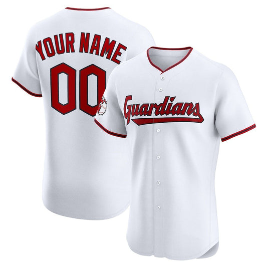 Custom Cleveland Guardians Home Elite Jersey – White Stitched Baseball Jerseys - Main View