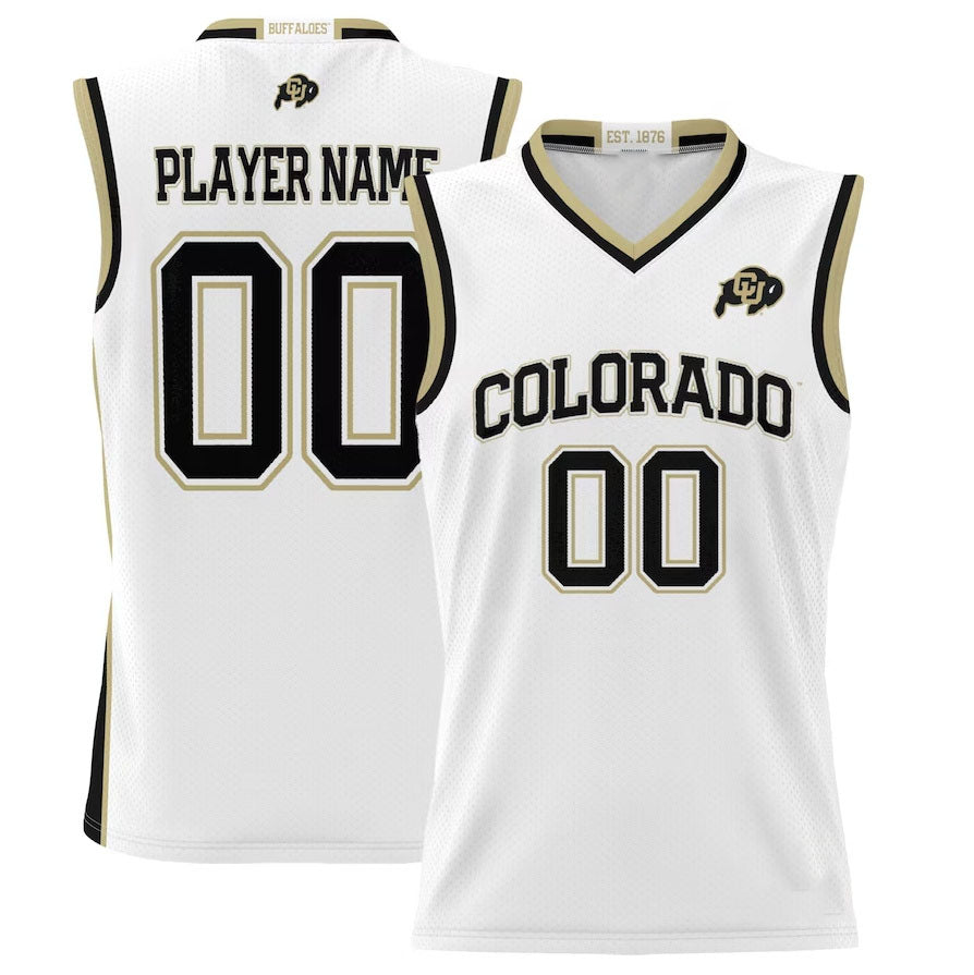 Custom C.Buffaloes GameDay Greats NIL Pick-A-Player Lightweight Basketball Jersey - White American College Jerseys - Main View
