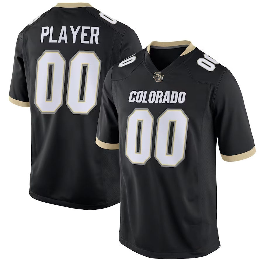 Custom C.Buffaloes Pick-A-Player NIL Replica Football Jersey - Black American College Jerseys - Main View