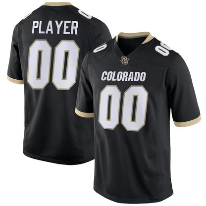 Custom C.Buffaloes Pick-A-Player NIL Replica Football Jersey - Black American College Jerseys - Main View
