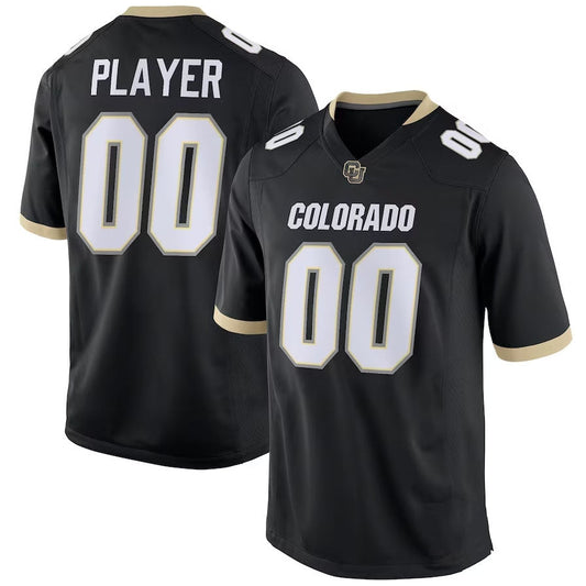Custom C.Buffaloes Pick-A-Player NIL Replica Football Jersey - Black American College Jerseys - Main View