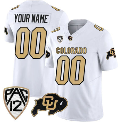 Custom Colorado Buffaloes White 2023 FUSE Stitched Football College Jersey - Main View