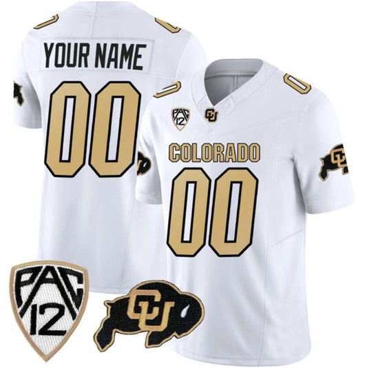 Custom Colorado Buffaloes White 2023 FUSE Stitched Football College Jersey - Main View