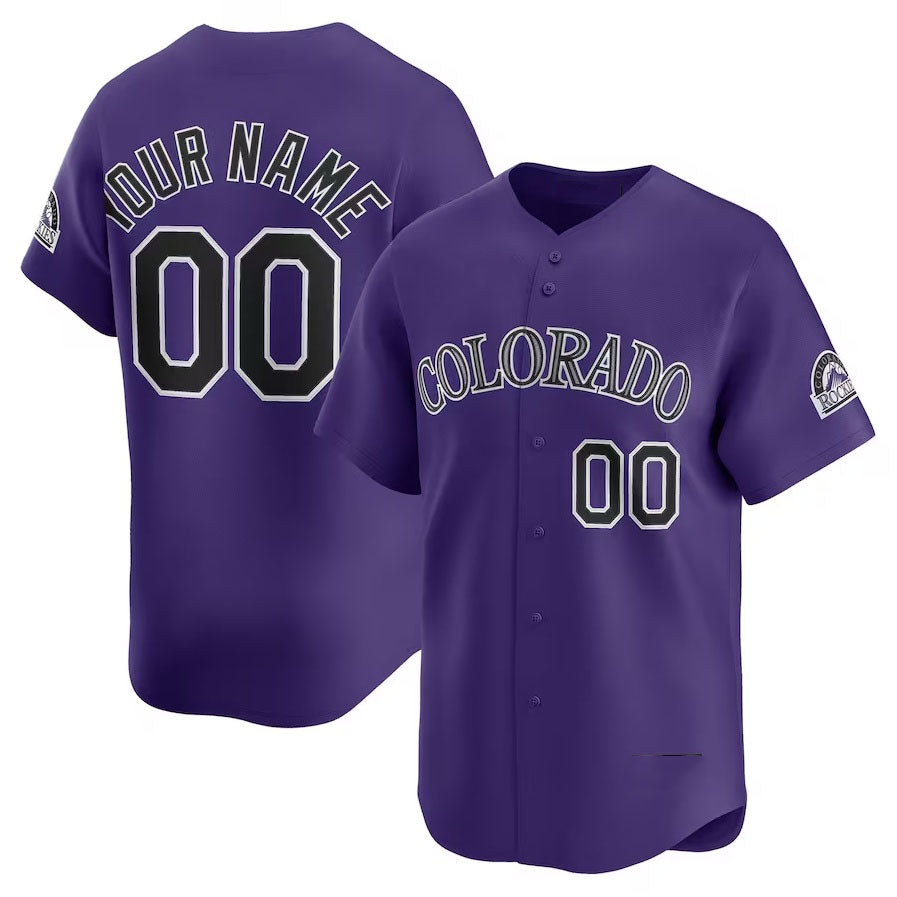 Custom Colorado Rockies Alternate Limited Jersey - Purple Baseball Jerseys - Main View