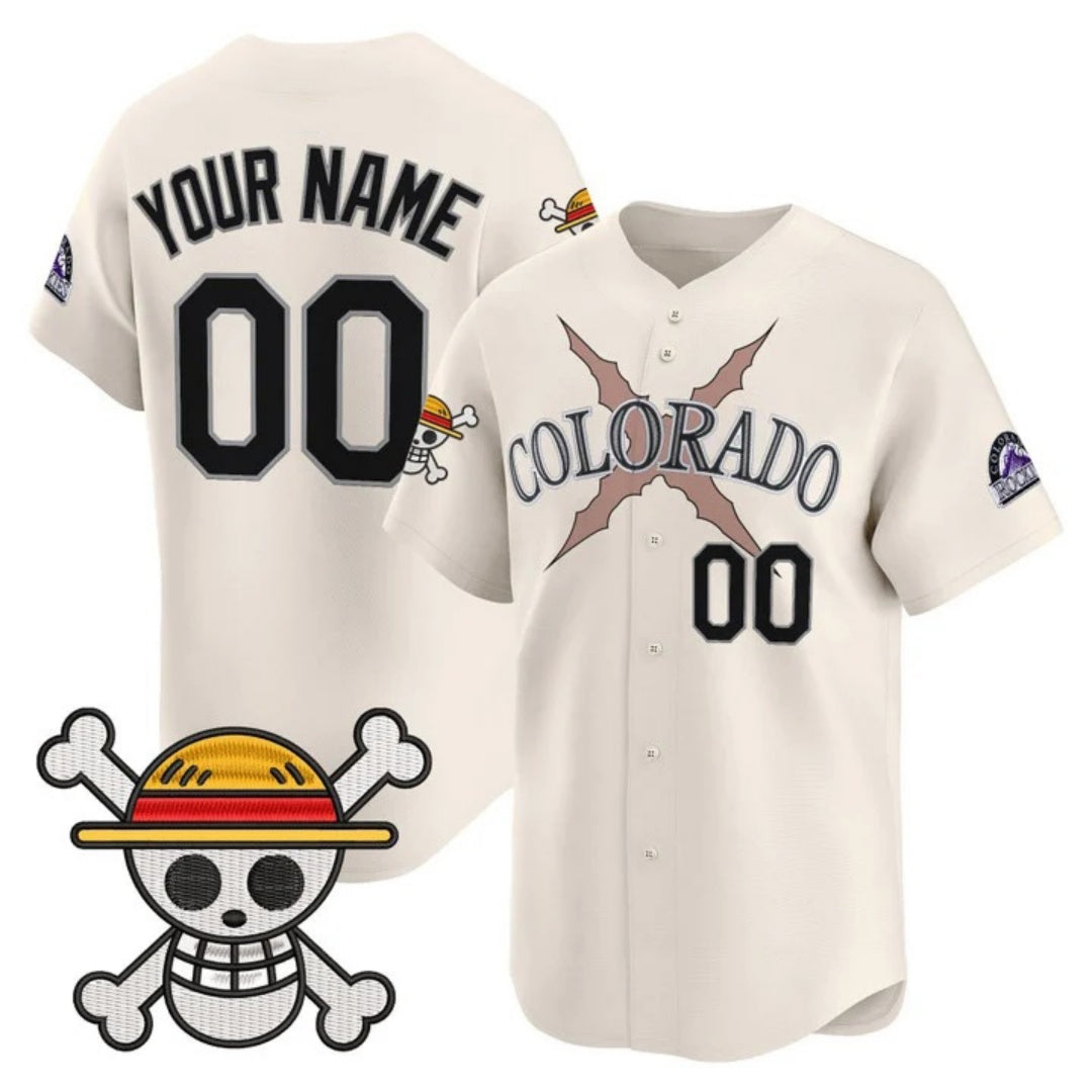 Custom Colorado Rockies x One Piece Cream Vapor Premier Limited Jersey - Stitched Baseball Jersey - Main View