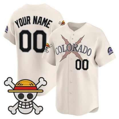 Custom Colorado Rockies x One Piece Cream Vapor Premier Limited Jersey - Stitched Baseball Jersey - Main View