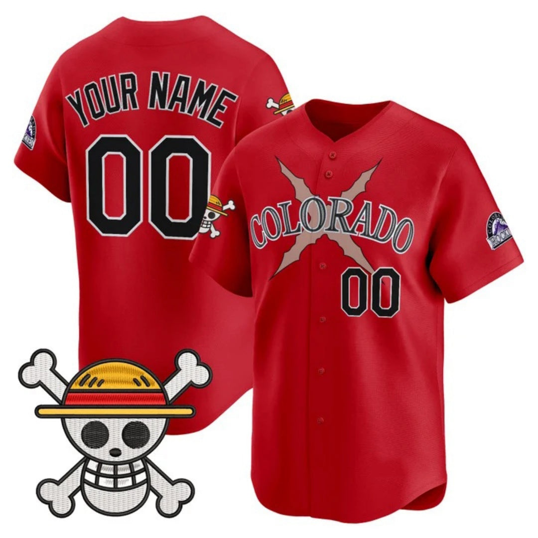 Custom Colorado Rockies x One Piece Red Vapor Premier Limited Jersey - Stitched Baseball Jersey - Main View