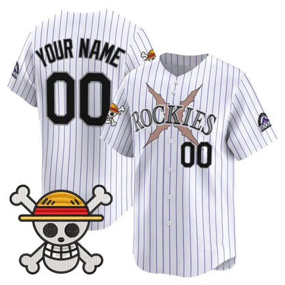 Custom Colorado Rockies x One Piece White Vapor Premier Limited Jersey - Stitched Baseball Jersey - Main View