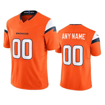 Custom D.Broncos Orange Vapor F.U.S.E. Limited Stitched Football Jersey - Main View
