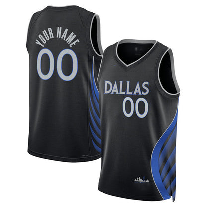 Custom D.Mavericks Active Player Black 2025-26 City Edition Stitched Basketball Jersey - Main View