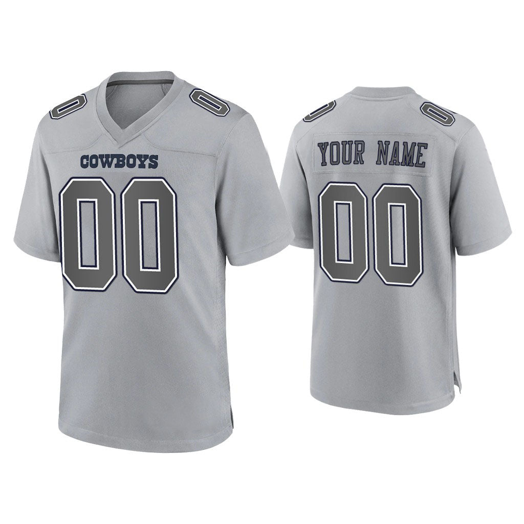 Custom D.Cowboys Gray Atmosphere Fashion Game Jersey Stitched - Main View