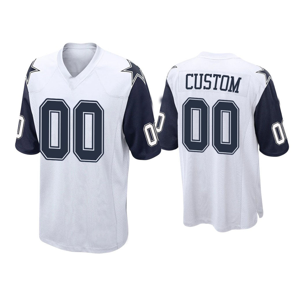 Custom  D.Cowboys White Color Rush Game Jersey Stitched Football Jerseys - Main View
