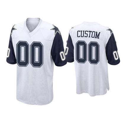 Custom  D.Cowboys White Color Rush Game Jersey Stitched Football Jerseys - Main View